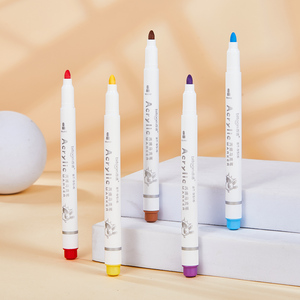 12 colori fai da te Design semplice impermeabile pennarello acrilico Set di 6mm larghezza scrittura Logo personalizzato studenti scritta arte marcatore permanente - Product Image 3