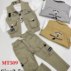 Ensemble Vêtements Garçons Modèle YQ243 Automne – 3 Pièces : Chemises et Jeans pour Enfants - Product Image 1