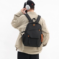 Mochila de Viaje Unisex Impermeable de 20-36L, de Poliéster Oxford Transpirable con Cierre, Moderna y a la Moda, para Computadora, Estilo Preppy, Color Sólido