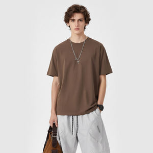 T-shirt pour homme de haute qualité, logo personnalisé, confortable, surdimensionné, 100% coton, design uni, pour impression de motifs en gros - Product Image 1