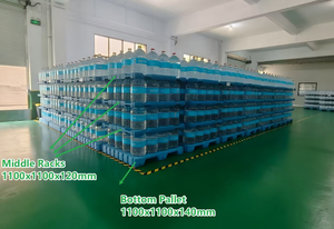 5 galloni 19 L Pallet acqua in bottiglia 1100x1100mm 16 bottiglie 2 vie di entrata impilabile Hdpe Pallet di stoccaggio in acqua - Product Image 2
