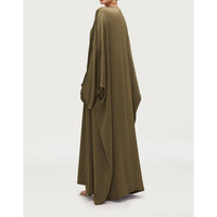 Ensemble Abaya et Robe Élégante en Satin Respirant pour Femme avec Ceinture, Longueur Maxi, Col Rond Turc, Manches Longues, Tenue Islamique Modeste