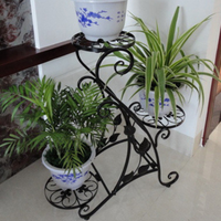 Support mural contemporain en fer forgé pour plantes, étagère de rangement pour pots de fleurs, intérieur/extérieur