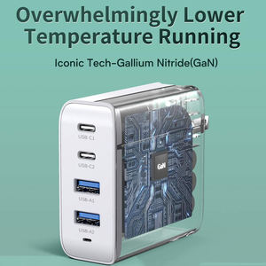 Cargador Rápido Eléctrico con Tecnología GaN de 100W, 2 Puertos USB-A + 2 Puertos USB-C, PD, SCP, OTP, OVP, con Enchufe Estadounidense para Laptop/Teléfono - Product Image 6