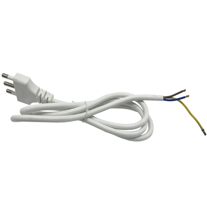 IMQ Certificate Italy 3 Pin Power Cord With Stripped End White Color Extension Cord Manufacturer