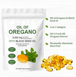 Aceite de Semilla Negra OEM 4X Potencia, Carvacrol y Timoquinona, Antioxidante a Base de Plantas y Aceite de Orégano para el Apoyo Inmunológico en Cápsulas Blandas - Product Image 3