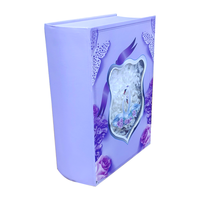 Caja de almacenamiento de fotos USB Vintage de lujo personalizada tapa dura en forma de libro blanco Cierre magnético UV laminado mate ahuecado en relieve