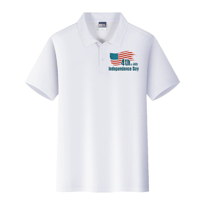 Polo personnalisé pour hommes en relief 100 coton T-shirt impression lavage T-shirts de créateur pour le 4 juillet - Product Image 3