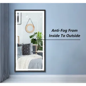 Miroir rectangulaire surdimensionné à LED 3 couleurs avec cadre en alliage d'aluminium pour salle de sport/yoga/chambre - Vente flash - Product Image 6