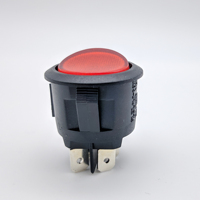 Interrupteur à bascule DPST 4 broches ON-OFF pour appareils électroménagers avec lampe LED rouge 250VAC, bornes plaquées argent
