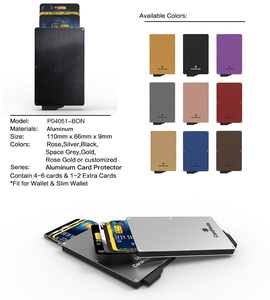 Porte-cartes en aluminium avec blocage RFID, étui multifonctionnel pour cartes de crédit, étui de protection pour cartes, CardHoda 6, sans fermeture - Product Image 5