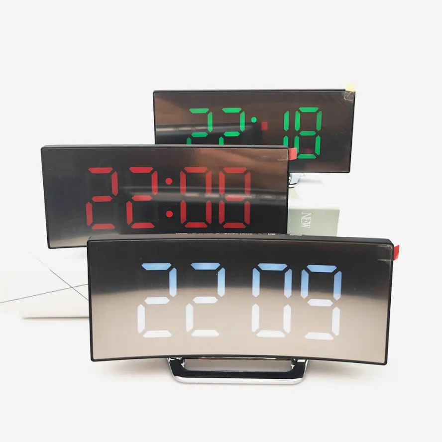 large screen LED clock, mirror digital clock creative desk USB plug-in alarm clock elderly luminous bedside electronic watch/