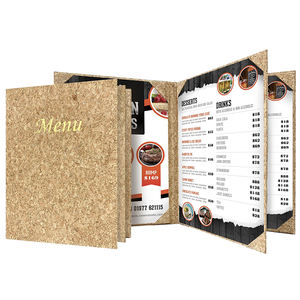 Cubierta de menú de cuero personalizada para restaurante, libro de menú de 4 páginas, 8.5 x 14 pulgadas, carpeta de menú A4 con esquinas fijas - Product Image 1