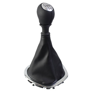 Car Gear <b>Shift</b> <b>Knob</b> For Renault Trafic 3II Vivaro 2014-2023 Black Leather Ergonomic Design Matte Electroplated Set - Product Image 1
