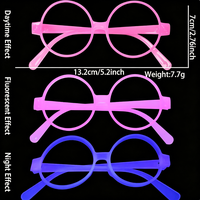 Monture de lunettes carrée fluorescente violette très tendance, effet néon accrocheur pour soirées à thème néon, boîtes de nuit et événements d'anniversaire