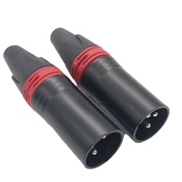 Microphone haut de gamme EBY à tête trois broches en cuivre nickelé noir, avec connecteur XLR équilibré mâle/femelle