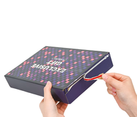 Cajas de Embalaje de Cartón Corrugado Negro Personalizadas, Cajas de Envío con Cierre, para Juguetes, con Tira Desprendible, Estampado, Recicladas, para Regalos Empresariales