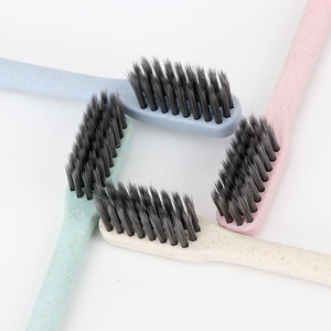 Wheat Straw Toothbrush Soft Bristle Small Head Portable Travel Adult Bamboo Charcoal Antibacterial Family Pack - Product Image 4