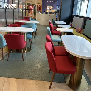 acrylic solid surface table modern dining table with stone surface Dining tables and chairs for restaurants