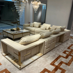 Trapuntato a forma di l divano turchia mobili di lusso classico soggiorno villa divani da tacchino per la casa di lusso in pelle di alta qualità - Product Image 3