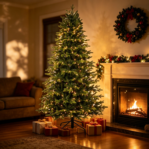 <span class=keywords><strong>Sapin</strong></span> de Noël artificiel en PVC de qualité supérieure pré-éclairé, feuillage vert <span class=keywords><strong>naturel</strong></span>, support métallique pliable, écologique, ignifuge - Product Image 1