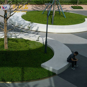 Nuevos Materiales de Construcción de Piedra GRC, Banco para Jardín de Terrazo, Blanco Gris, Personalizable, Resistente al Agua y a las Manchas, para Paisajismo - Product Image 2
