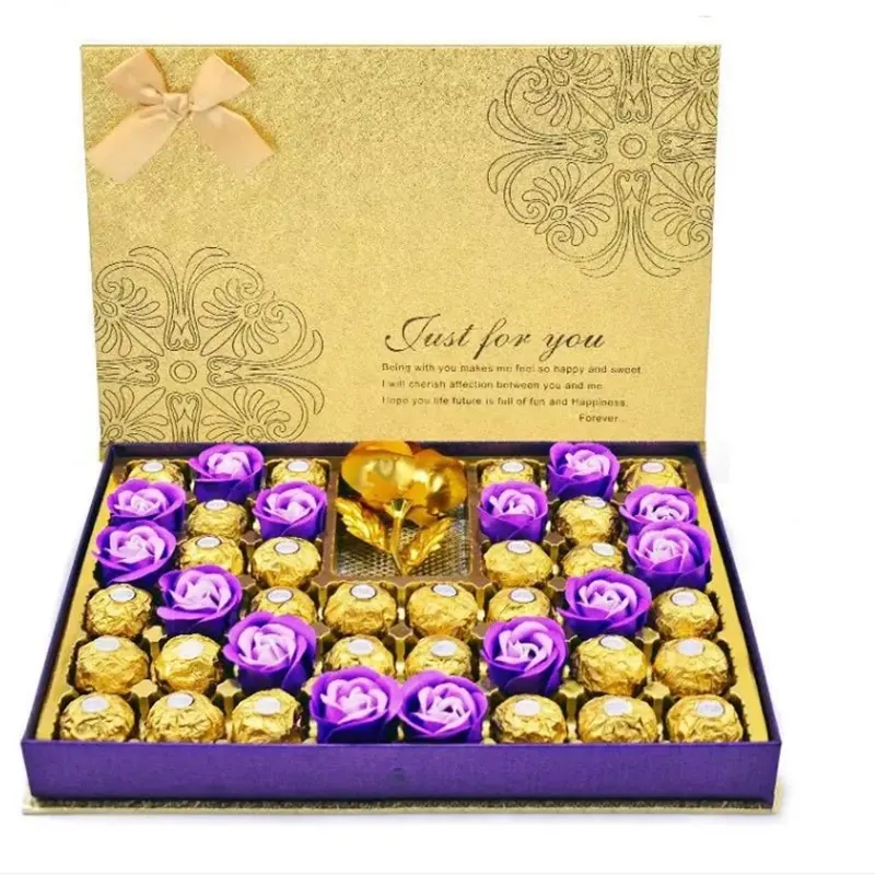 48個の仕切りが付いているチョコレートストロベリーボックスを詰める聖バレンタインデーの包装箱をカスタマイズして下さい