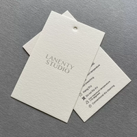 Etiquetas de Papel Texturizado de Algodón de 600g Personalizadas con Logotipo en Lámina Plateada, Etiquetas de Lujo con Estampado en Caliente, Etiquetas Gruesas para Ropa