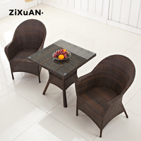 Ensemble de Chaises de Bistrot en Rotin Synthétique Tressé Vintage, Confortables pour Extérieur, Café, Restaurant, Jardin