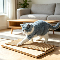 Grattoir à chat plat, en liège et en carton ondulé, plateau à gratter résistant à l'usure pour chats d'intérieur