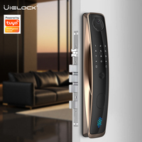 Cerradura Inteligente para Puerta UIELOCK QA60 con Reconocimiento Facial 3D, Compatible con Huella Digital, Contraseña, Tarjeta, Huella Digital Digitalizada, WiFi, para Puertas de Madera