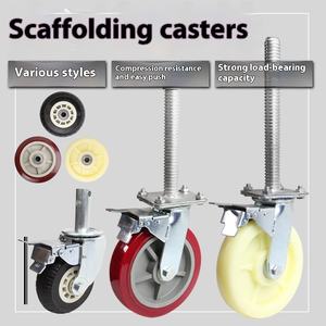 Anpassbare 6-Zoll-schwere Universal-Gummi-Lenk rollen mit brems verstellbarer Gerüsts ch raube, beweglich 1 Jahr Garantie - Product Image 2