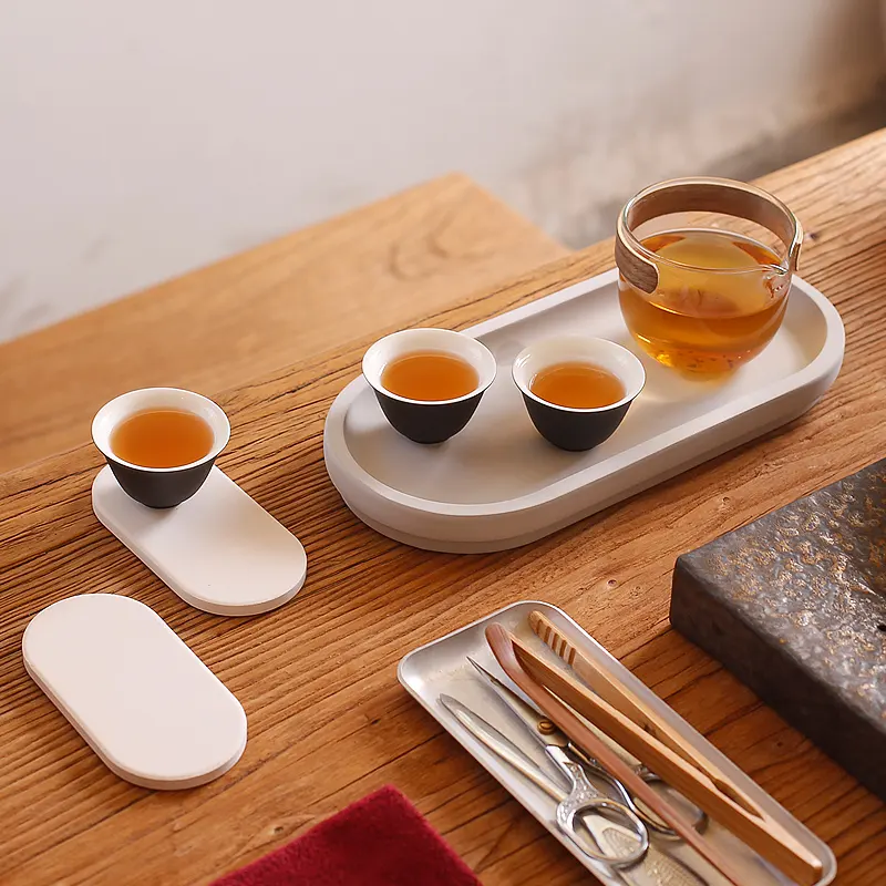OEM अनुकूलित ब्रांड Diatomite बाथरूम ट्रे चाय ट्रे आयोजक सिंक रसोई के लिए ट्रे