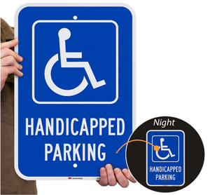Good Quality Aluminum Board Reflective Warning Signs Plate <strong>Handicapped</strong> <strong>Parking</strong> - Product Image 2
