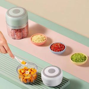 Portable Electric Mini USB Rechargeable Smart PP Stainless Steel Blade Food Processor Chopper for Vegetables Meat Garlic <b>Grinder</b> - Product Image 3