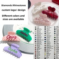 Pinces à cheveux latérales de luxe personnalisées Ume Factory en strass et cristal, faites à la main, scintillantes, entièrement serties de diamants, en acétate sans pli