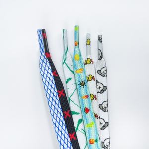 เชือกรองเท้าโพลีเอสเตอร์แบบแบน กว้าง 8 มม. พิมพ์ลายอนิเมะแฟชั่น สีสันสดใส ลายการ์ตูนดอกไม้ สำหรับรองเท้าผ้าใบ รองเท้ากีฬา คุณภาพสูง - Product Image 2