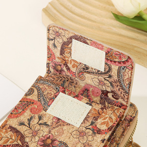 Borsa per cellulare da donna Borsa <span class=keywords><strong>a</strong></span> <span class=keywords><strong>tracolla</strong></span> versatile vintage Borsa con stampa in sughero Borsa spaziosa con stampa floreale per attività all'aperto - Product Image 2