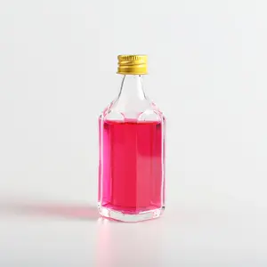 Achteck form 50ml Schraub verschluss Mini Spirit Weinflaschen Leeres Glas Whisky Vodka Liquor Verpackungs flasche