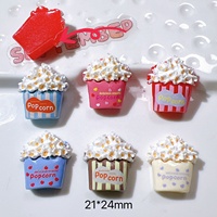 Vente en gros d'accessoires en résine pour pop-corn pour jeu alimentaire Breloques en résine pour pop-corn pour la décoration
