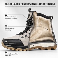Bottes d'hiver pour hommes en gros, imperméables, en cuir microfibre, résistantes à -30°C ℃   Chaussures d'hiver antidérapantes avec isolation intérieure