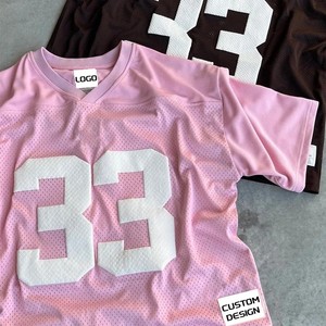 Individuell Bedrucktes Übergroßes Mesh-Trikot Unisex Retro Fußball Boxy Cropped Top Trikot Blanko Football Fashion T-Shirts - Product Image 1