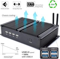 Mini PC Industrial Potente Sin Ventilador, CPU I5 de 2 Núcleos, 8GB RAM, 128GB SSD, 4xCOM RS232, 2xNICs, HD, VGA, Wi-Fi