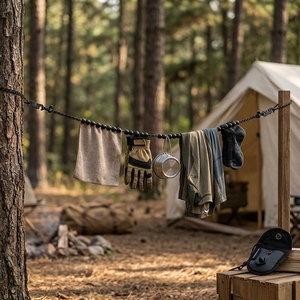 Corde à <span class=keywords><strong>linge</strong></span> portable en nylon avec mousqueton, corde de séchage compacte pour le camping, les voyages et les activités de plein air - Product Image 5