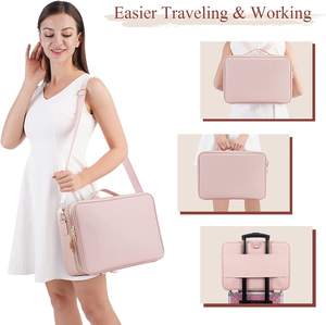 Rose nouvelle grande trousse <span class=keywords><strong>de</strong></span> <span class=keywords><strong>maquillage</strong></span> haute capacité trousse à cosmétiques <span class=keywords><strong>vide</strong></span> voyage <span class=keywords><strong>maquillage</strong></span> organisateur sac <span class=keywords><strong>de</strong></span> rangement <span class=keywords><strong>de</strong></span> <span class=keywords><strong>maquillage</strong></span> - Product Image 2