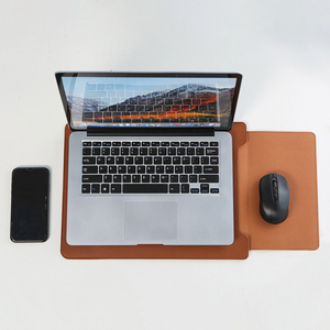 Funda para ordenador portátil, precio al por mayor, alfombrilla de ratón, funda para ordenador portátil, soporte para portátil de 13-16 pulgadas, bolsa de cuero PU para tableta, accesorios para el trabajo y el hogar - Product Image 2