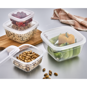 900ml Square <b>Plastic</b> Storage Container with <b>Lid</b> Kitchen Household Organizer for Food & Kitchen Items Easy Storage & Organization - Product Image 4