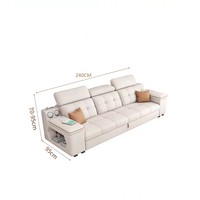 Sofá Cama Plegable de Estilo Simple y Multifuncional para Sala de Estar, en Color Crema, Ideal para Apartamentos Pequeños