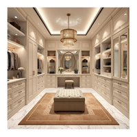 Meuble de dressing en forme de U, style néoclassique, en bois blanc élégant et personnalisé, pour bijoux