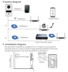 Tuya 2025 Wifi PoE Powered thông minh video chuông cửa làm việc với Ổ Khóa Cửa Điện intercom video từ tuya 4 inch panel màn hình - Product Image 3
